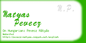 matyas pevecz business card